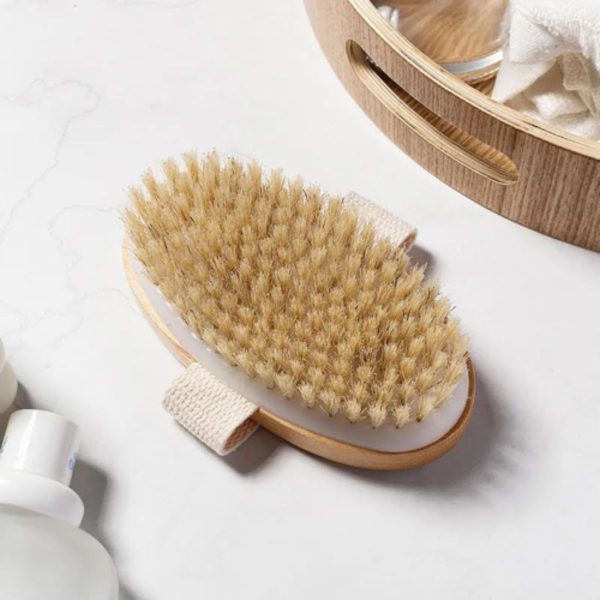 Cepillo para el cuerpo con fibras naturales Cepillo con cerdas naturales para cepillado en seco