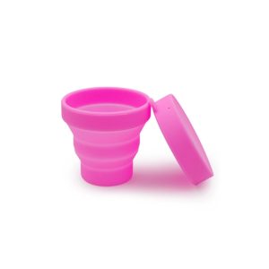Vasito esterilizador de copita menstrual rosado