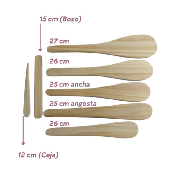 SET DE 7 PALETAS DE MADERA PARA DEPILACIÓN