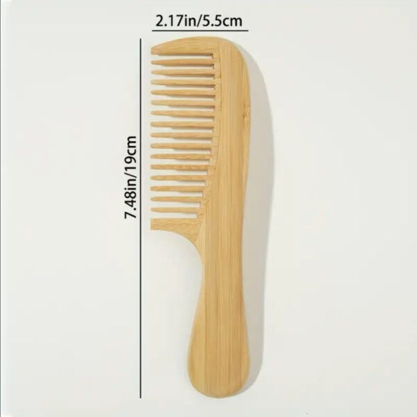 PEINETA DE MADERA CON MANGO DIENTES FINOS